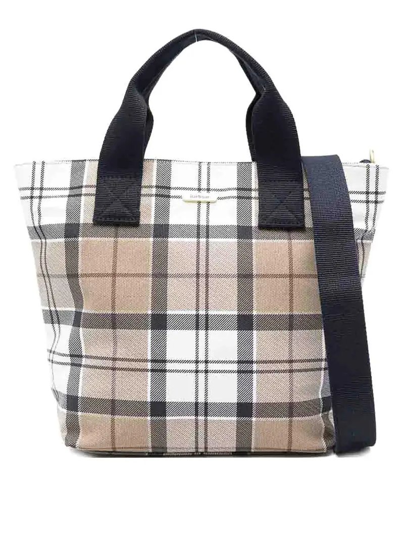 Borsa tote Maisy in tartan beige