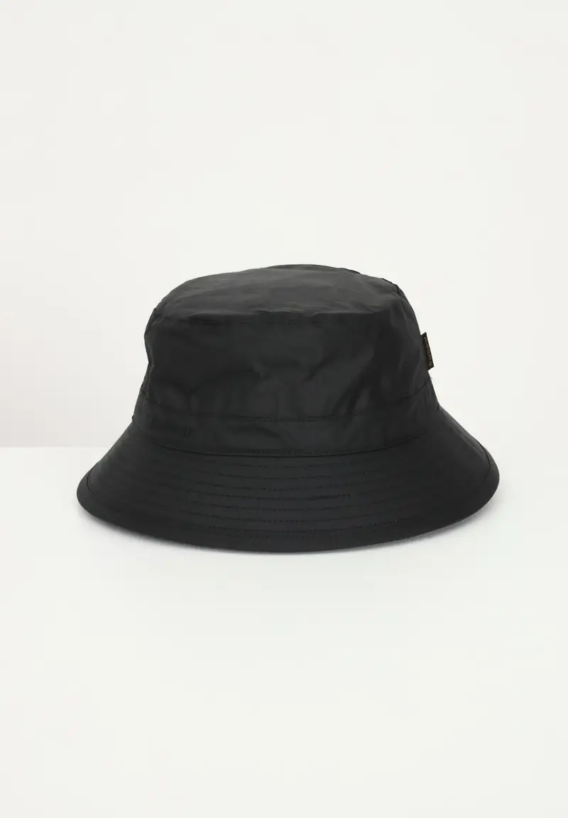 BARBOUR Bucket cerato nero per uomo e donna