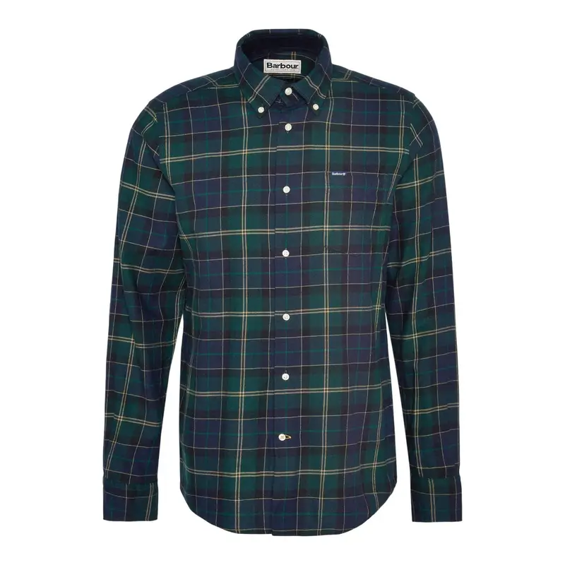 camicia barbour fortrose tailored shirt - tartan green