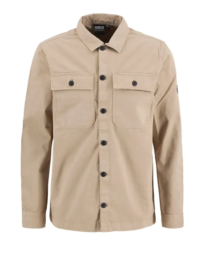 camicia casual barbour arlo overshirt da uomo - beige