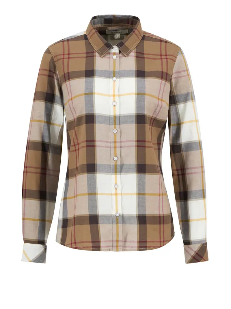 camicia casual barbour bredon da donna - marrone