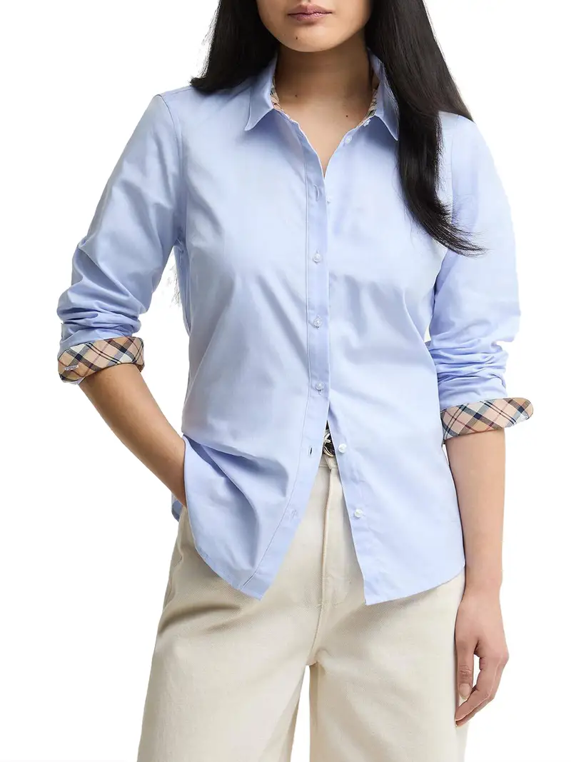 camicia casual barbour derwent da donna - celeste
