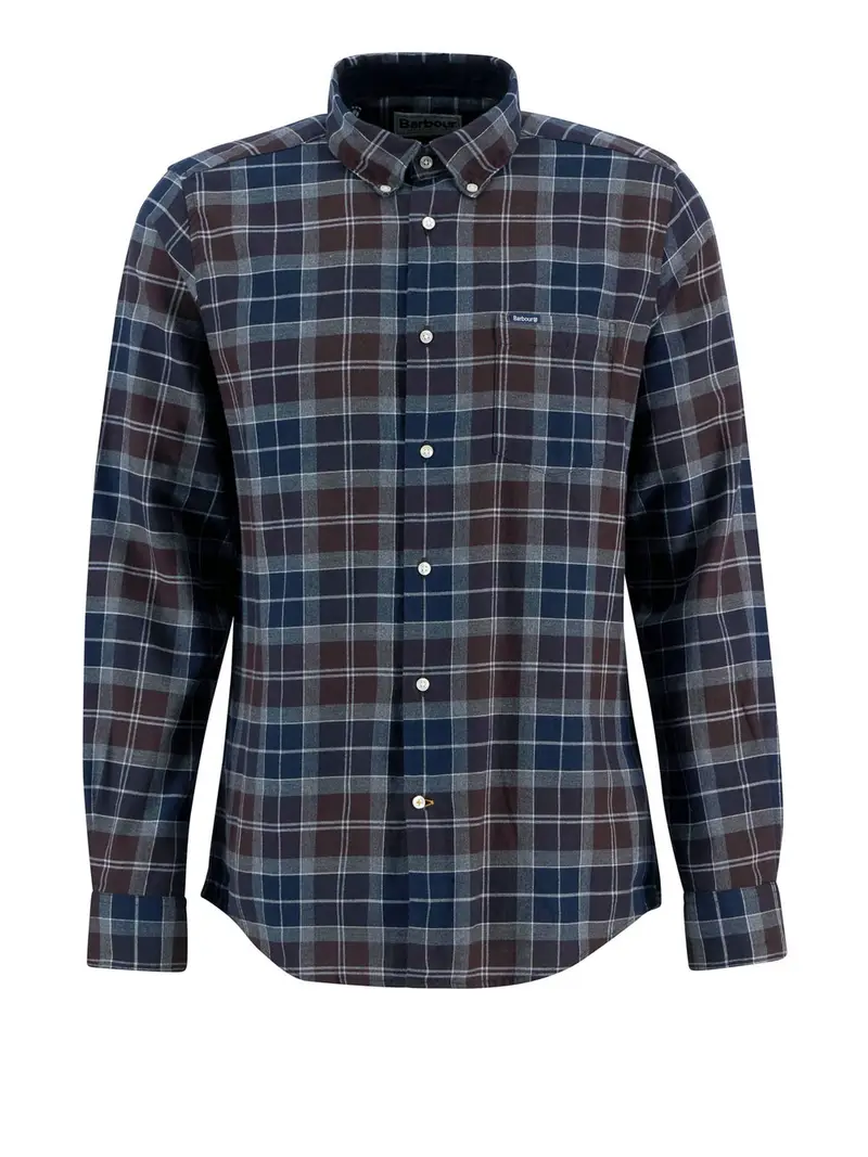 camicia casual barbour fortrose da uomo - blu