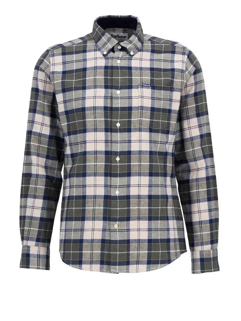 camicia casual barbour fortrose da uomo - verde
