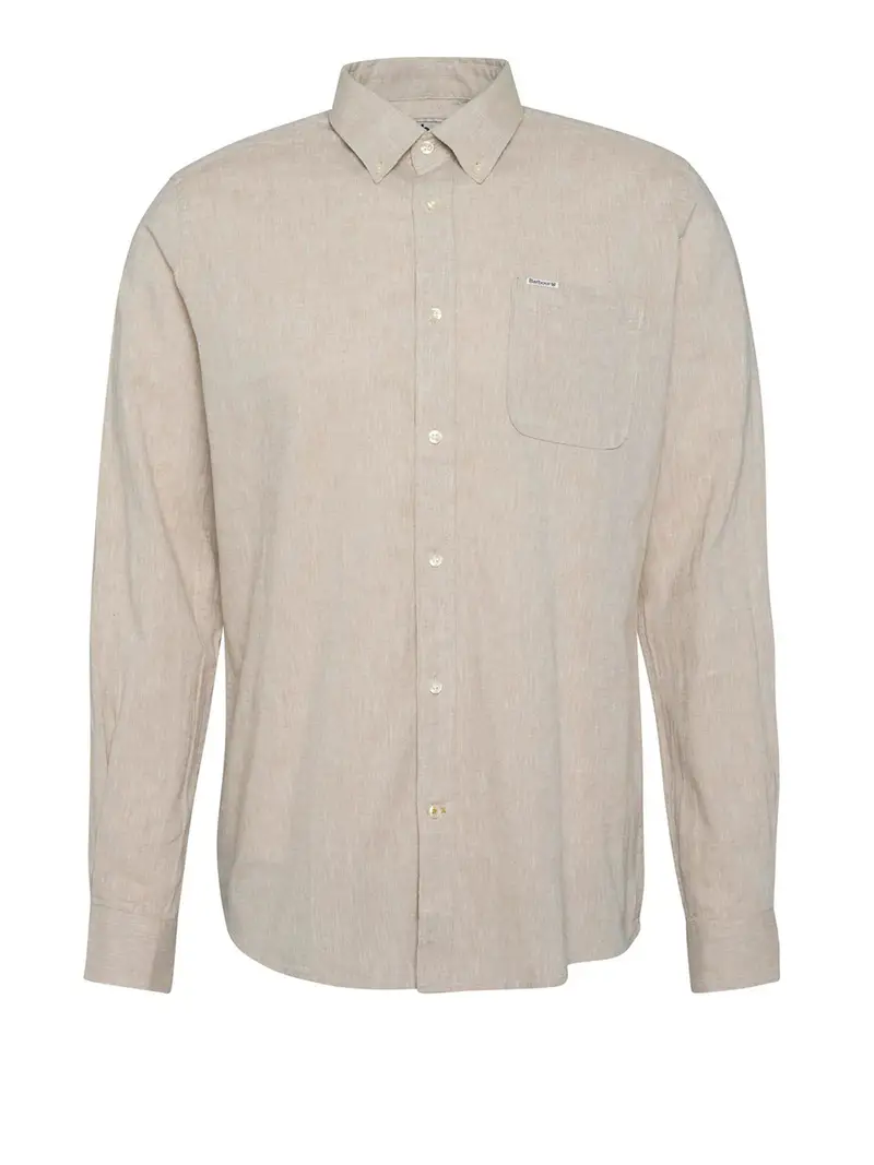camicia casual barbour nelson da uomo - avorio