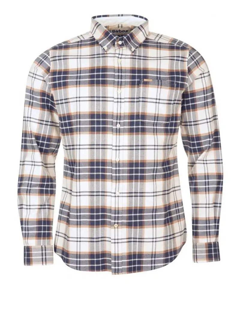 camicia casual barbour portdown tailored da uomo - avorio