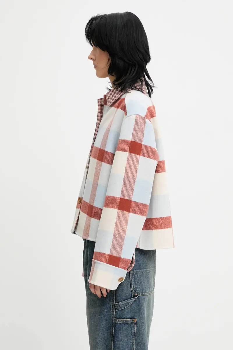 camicia con lana Robyn Overshirt colore blu LOS0072MI11 miniatura 2