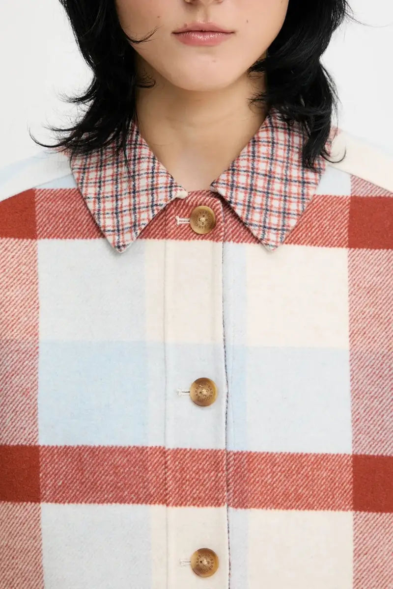 camicia con lana Robyn Overshirt colore blu LOS0072MI11 miniatura 4