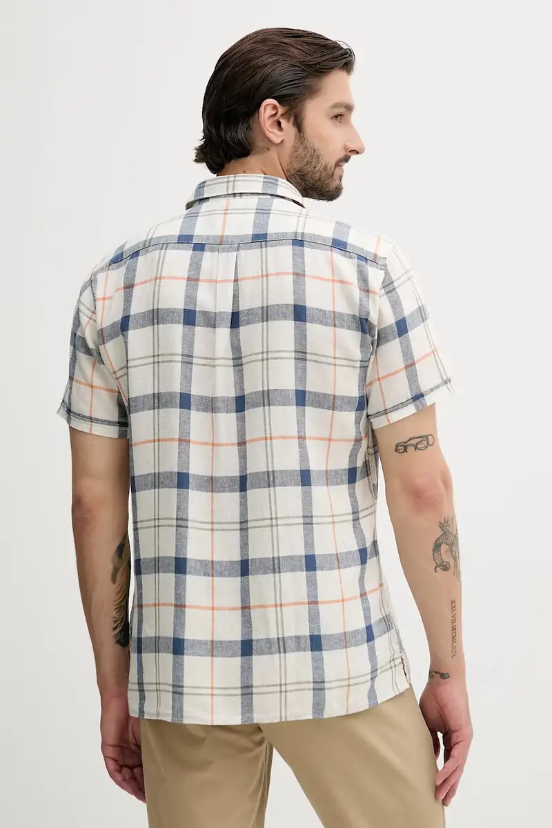 camicia di lino CROFT uomo colore blu MSH5197 miniatura 3