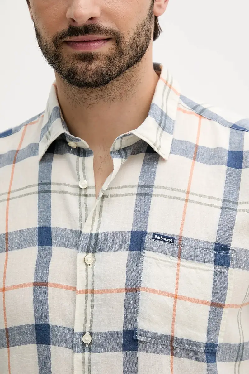 camicia di lino CROFT uomo colore blu MSH5197 miniatura 5