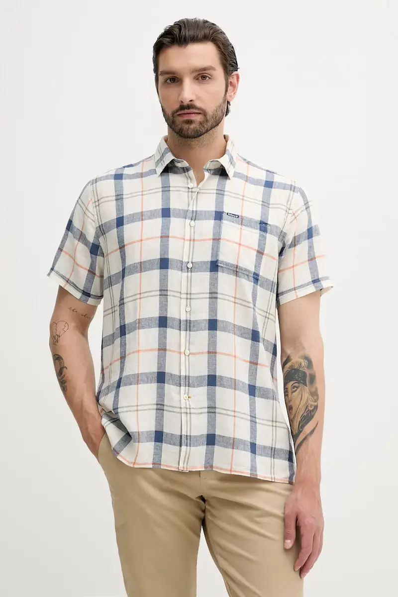 camicia di lino CROFT uomo colore blu MSH5197