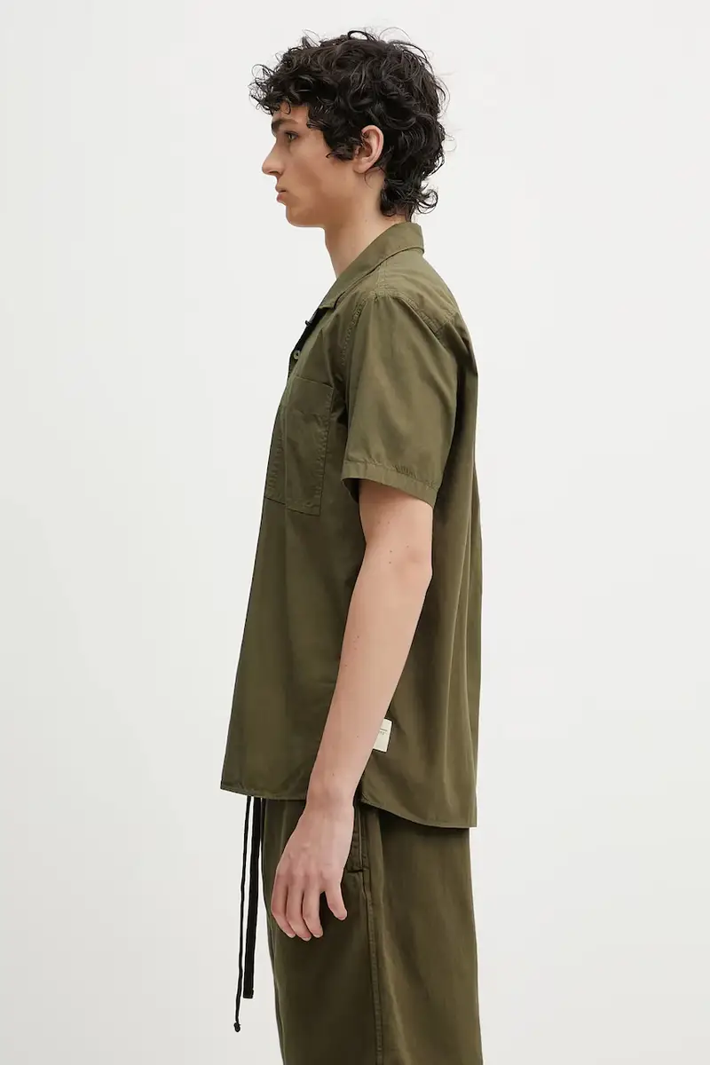 camicia in cotone Barbour Holywell Poplin S/S Relaxed Fit Shirt Verde miniatura 2