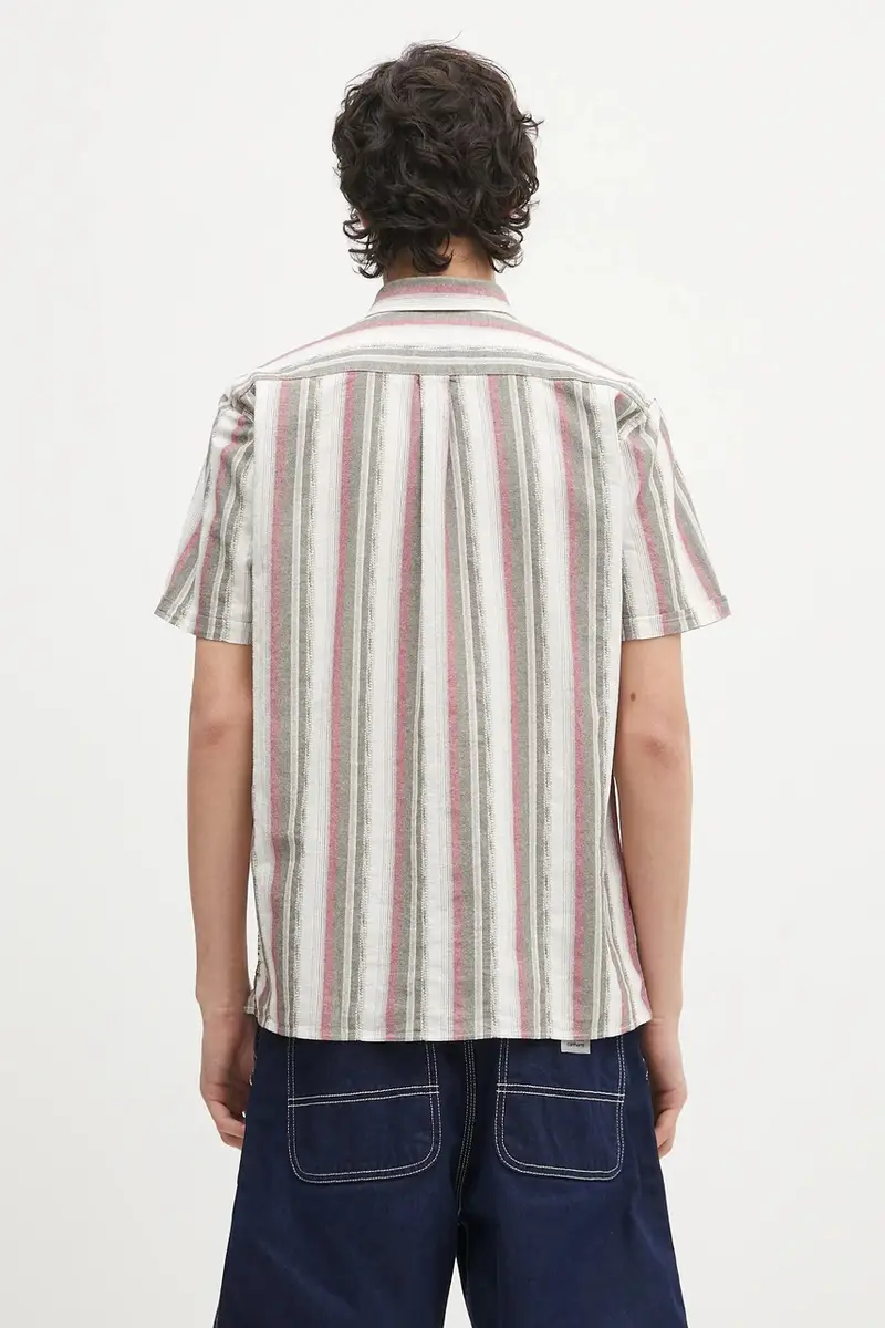 camicia in cotone Barbour Lipton Striped S/S Relaxed Fit Shirt Multicolore miniatura 3