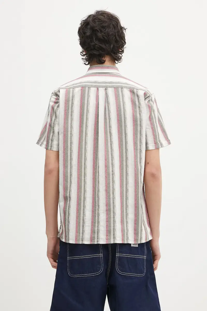 camicia in cotone Barbour Lipton Striped S/S Relaxed Fit Shirt Multicolore miniatura 3