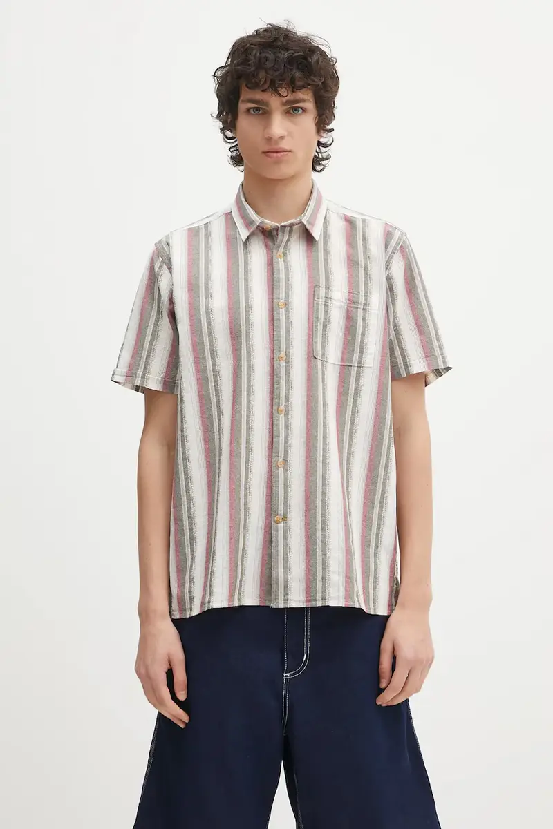 camicia in cotone Barbour Lipton Striped S/S Relaxed Fit Shirt Multicolore