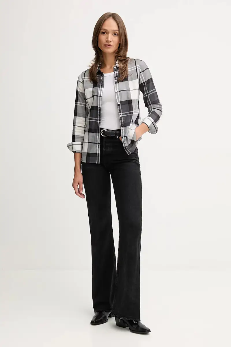 camicia in cotone BRENDON donna colore grigio LSH1353 miniatura 2