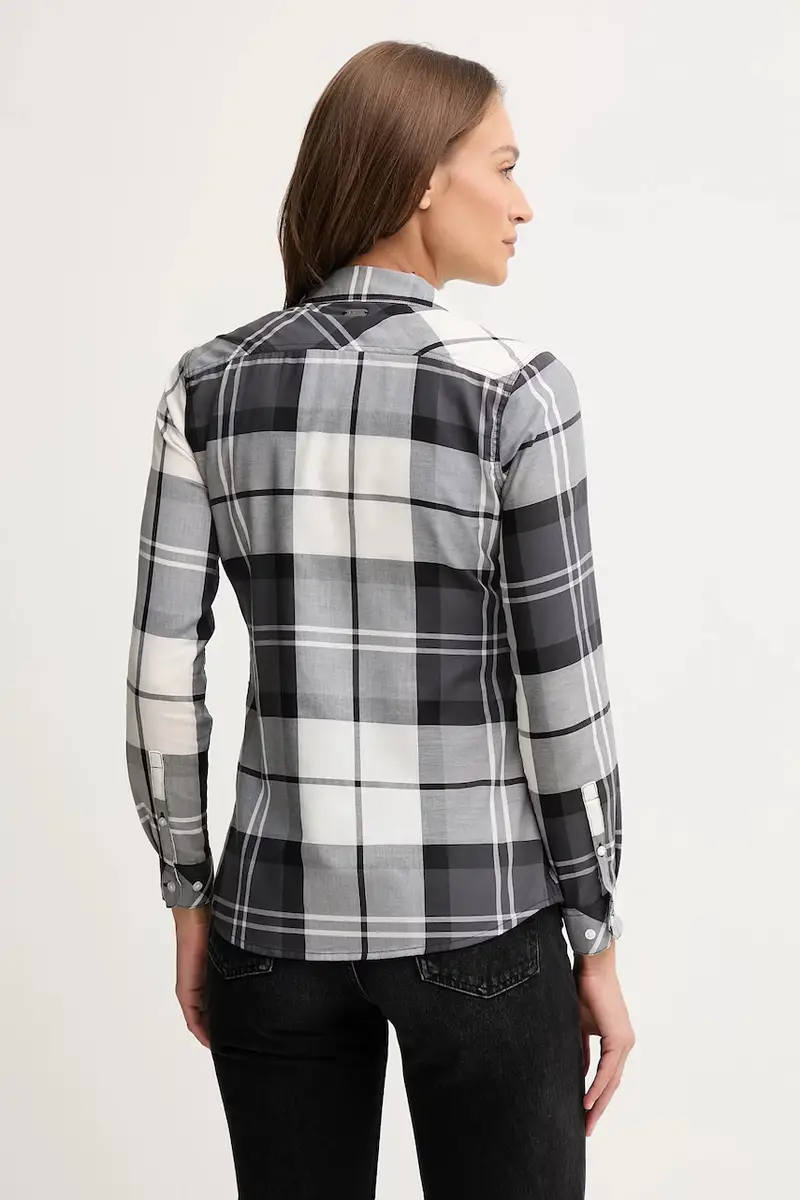 camicia in cotone BRENDON donna colore grigio LSH1353 miniatura 3