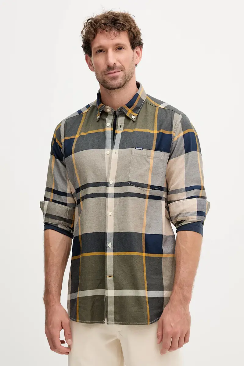 camicia in cotone DUNOON uomo colore verde MSH4980