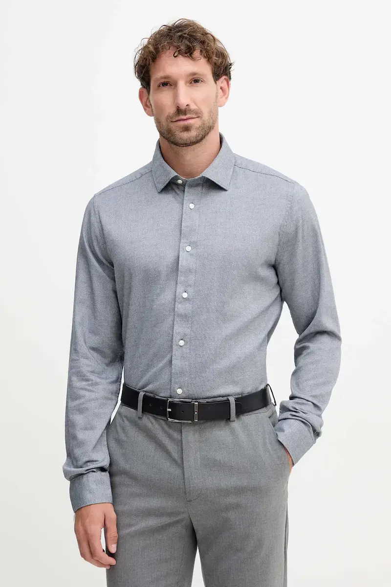 camicia in cotone ELMFIELD uomo colore blu navy MSH5682