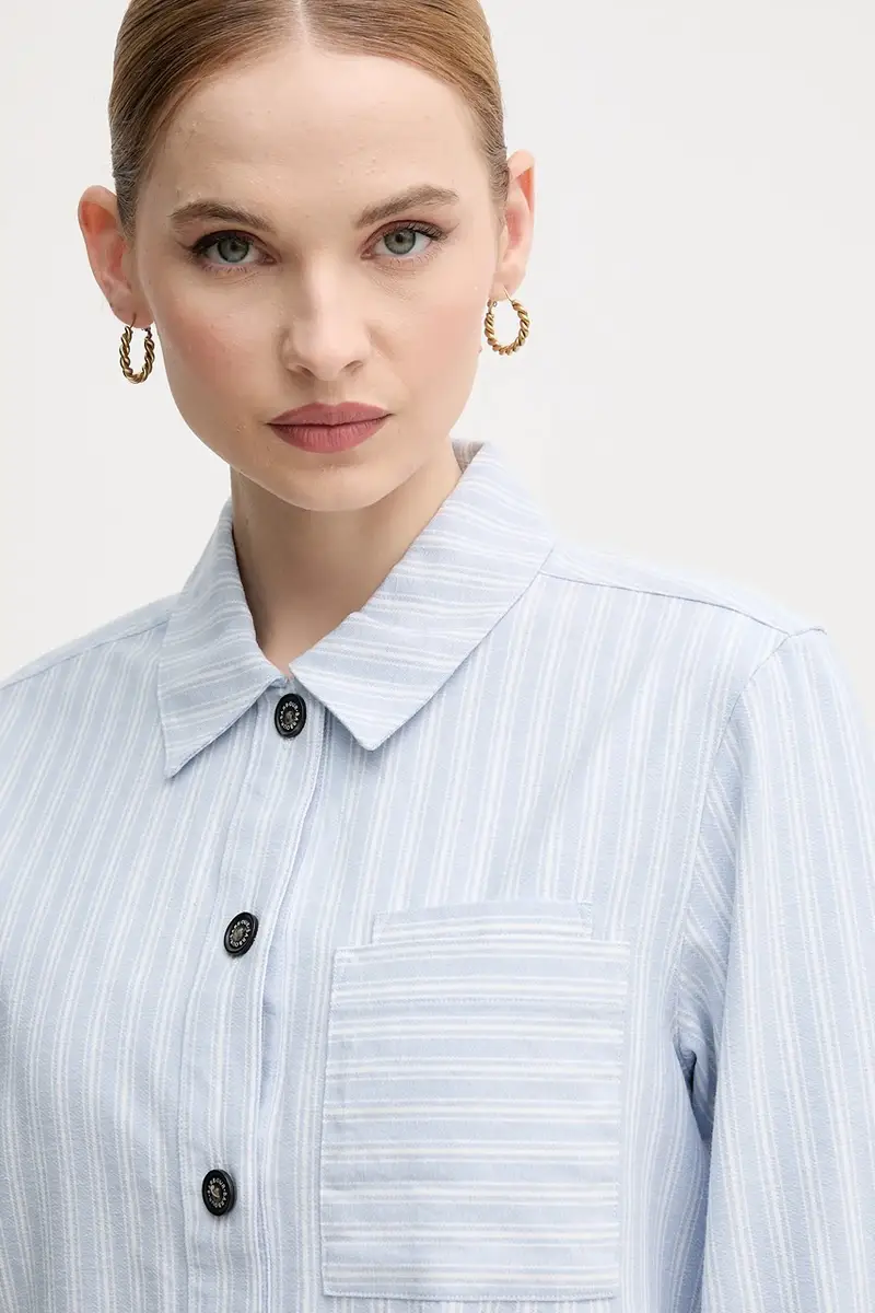 camicia in cotone June donna colore blu LOS0070BL23 miniatura 4