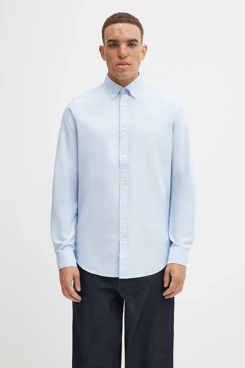 camicia in cotone Oxtown uomo Blu