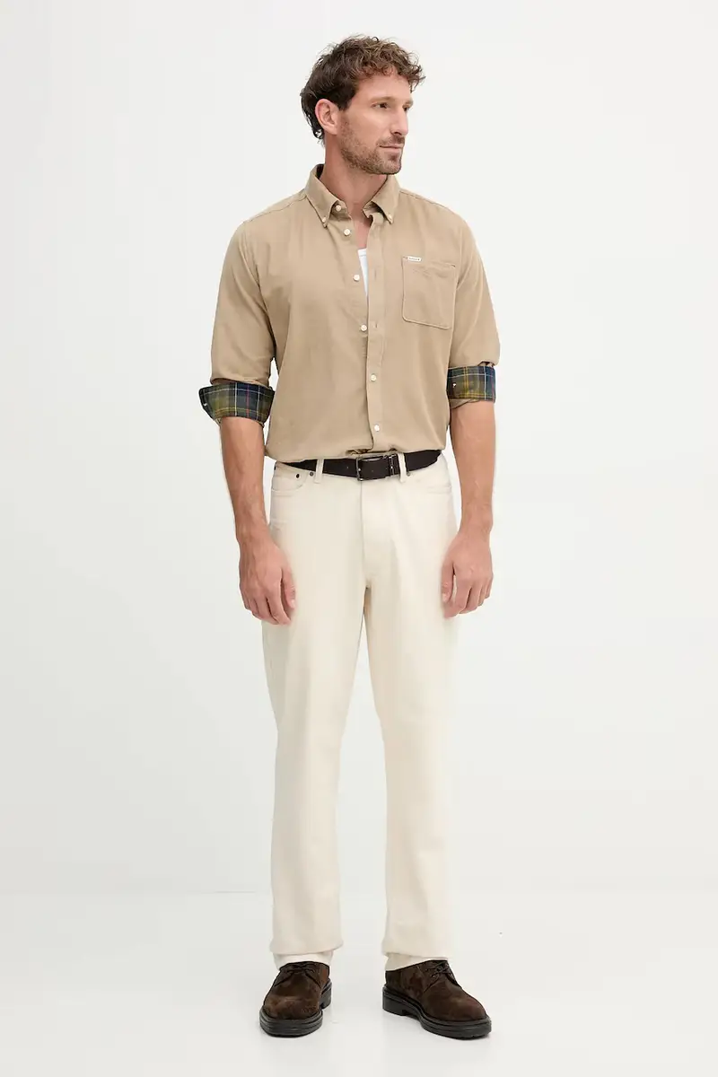 camicia in cotone RAMSEY uomo colore nero MSH5001 Beige miniatura 2