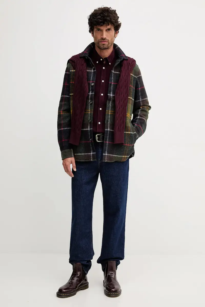 camicia in cotone RAMSEY uomo colore nero MSH5001 Granata miniatura 2