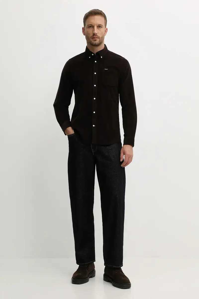 camicia in cotone RAMSEY uomo colore nero MSH5001 Marrone miniatura 2