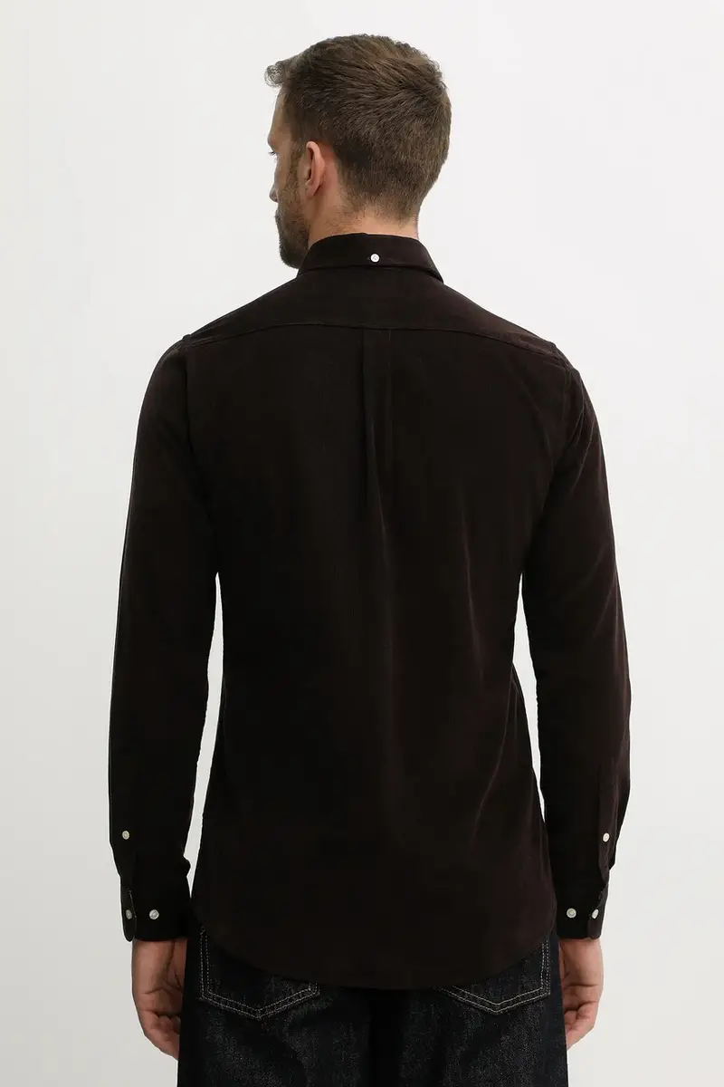 camicia in cotone RAMSEY uomo colore nero MSH5001 Marrone miniatura 3