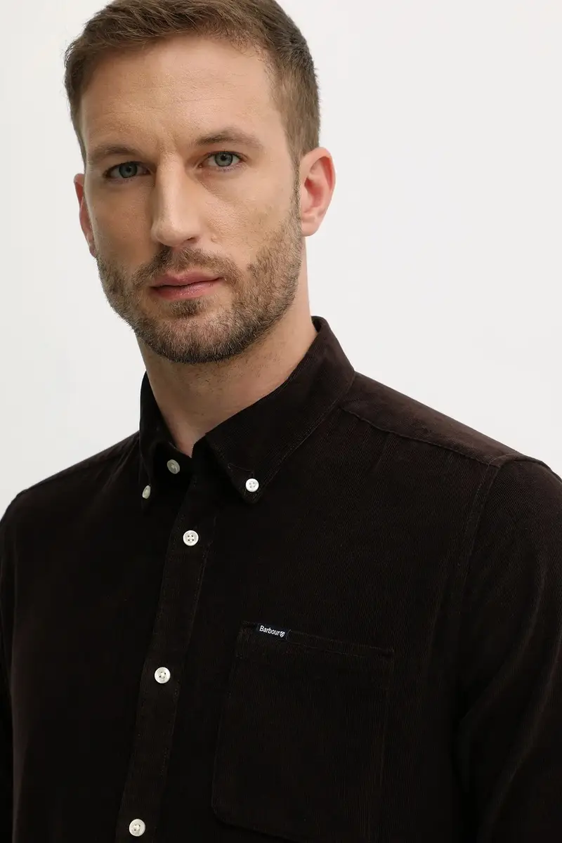 camicia in cotone RAMSEY uomo colore nero MSH5001 Marrone miniatura 4