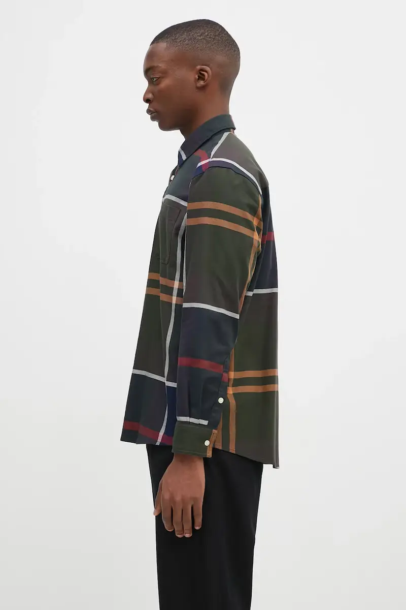 camicia in cotone Renford OS Tartan Shirt Verde miniatura 2