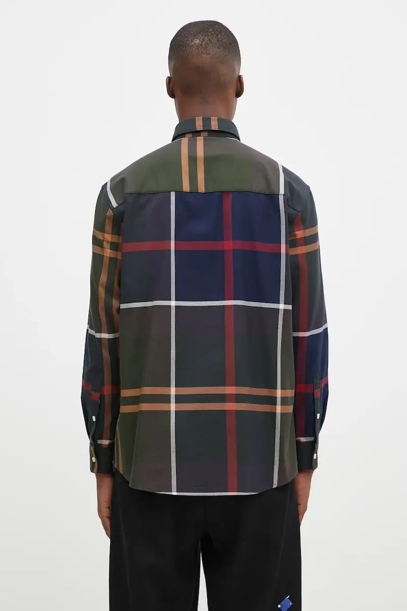 camicia in cotone Renford OS Tartan Shirt Verde miniatura 3