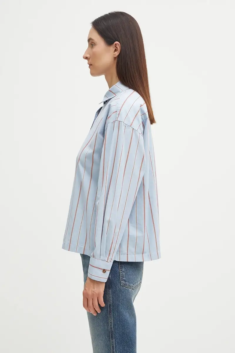 camicia in cotone SAFFRON donna colore blu LSH1698 miniatura 2