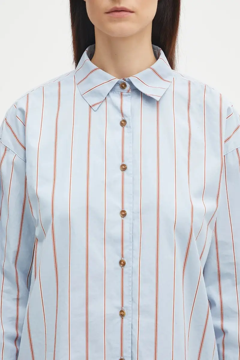 camicia in cotone SAFFRON donna colore blu LSH1698 miniatura 4