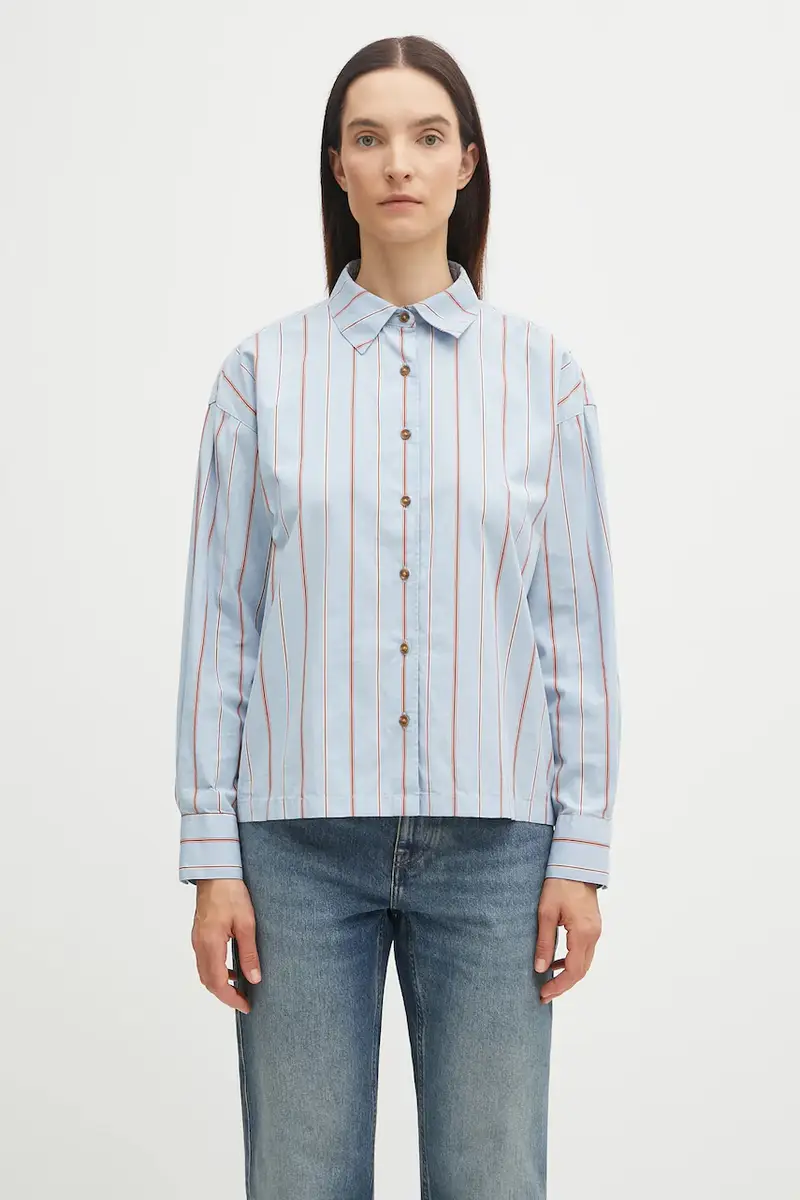 camicia in cotone SAFFRON donna colore blu LSH1698