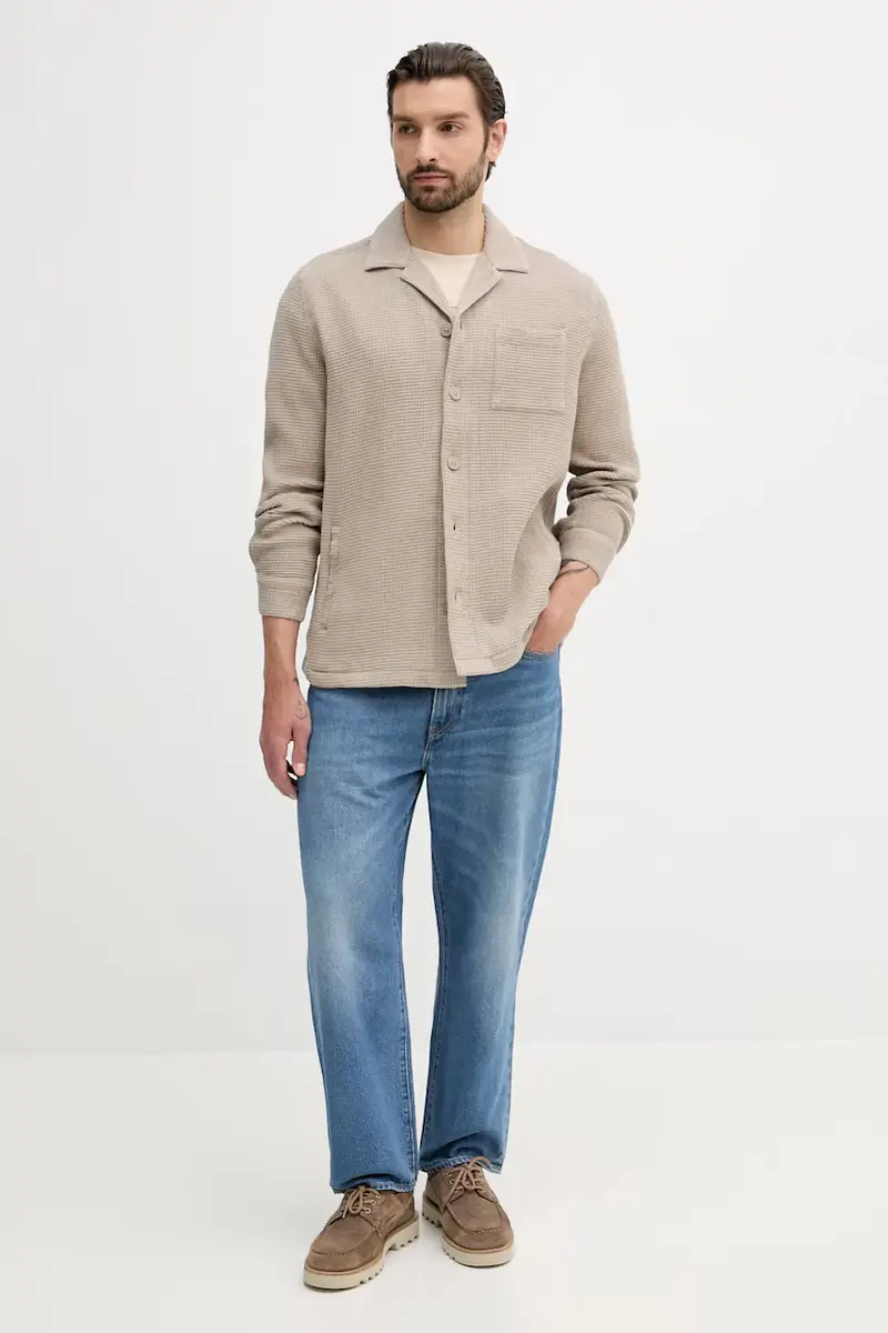 camicia in cotone SANDWOOD uomo colore beige MOS0416 miniatura 2