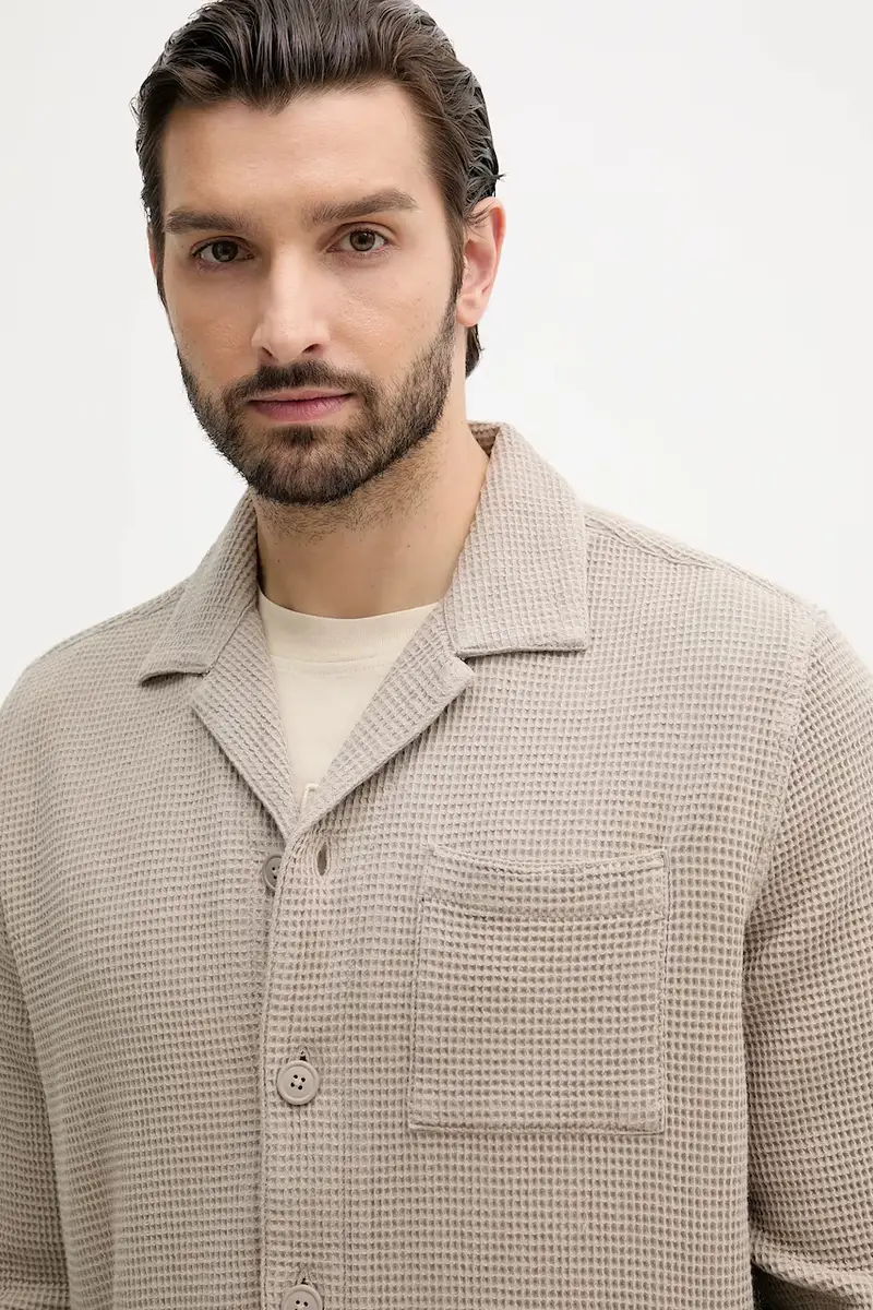 camicia in cotone SANDWOOD uomo colore beige MOS0416 miniatura 4