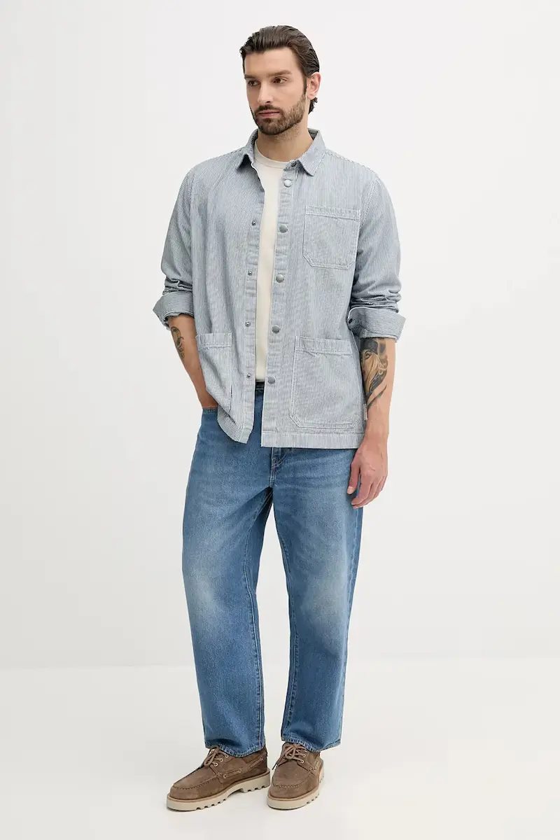 camicia in cotone TINDALE uomo colore blu navy MOS0435 miniatura 2