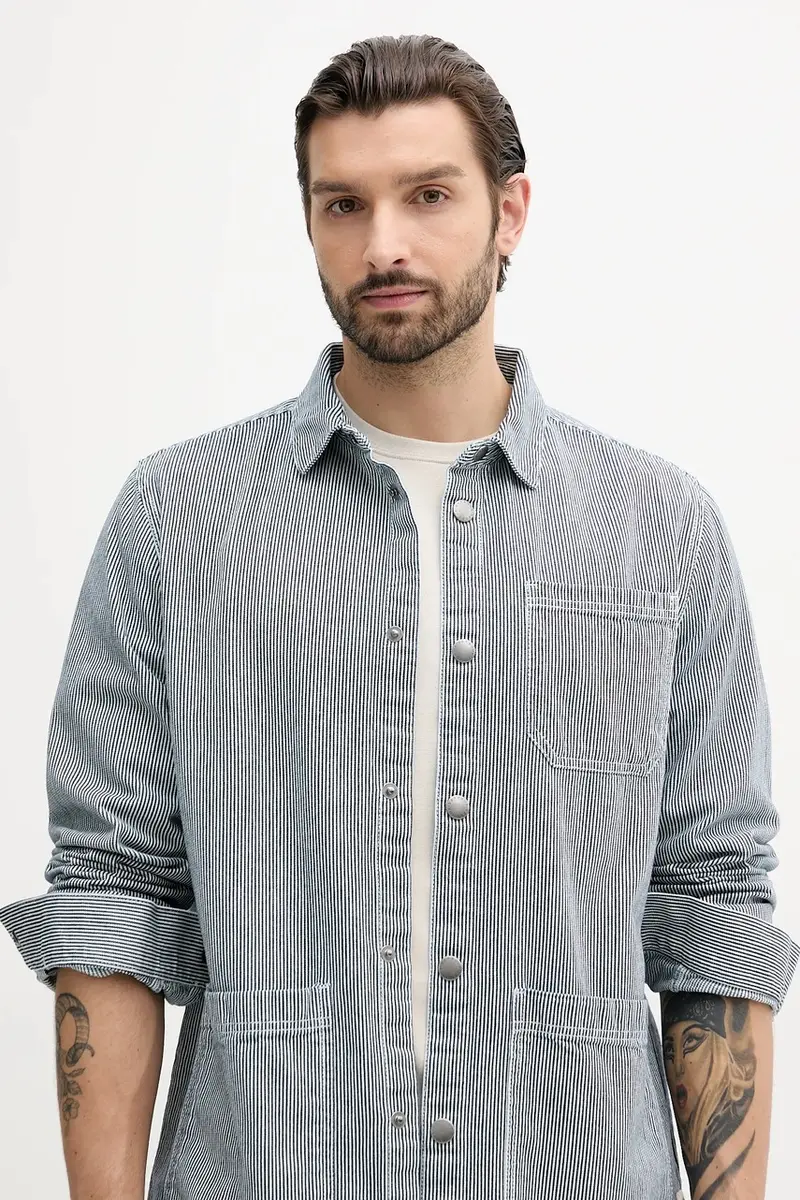 camicia in cotone TINDALE uomo colore blu navy MOS0435 miniatura 4