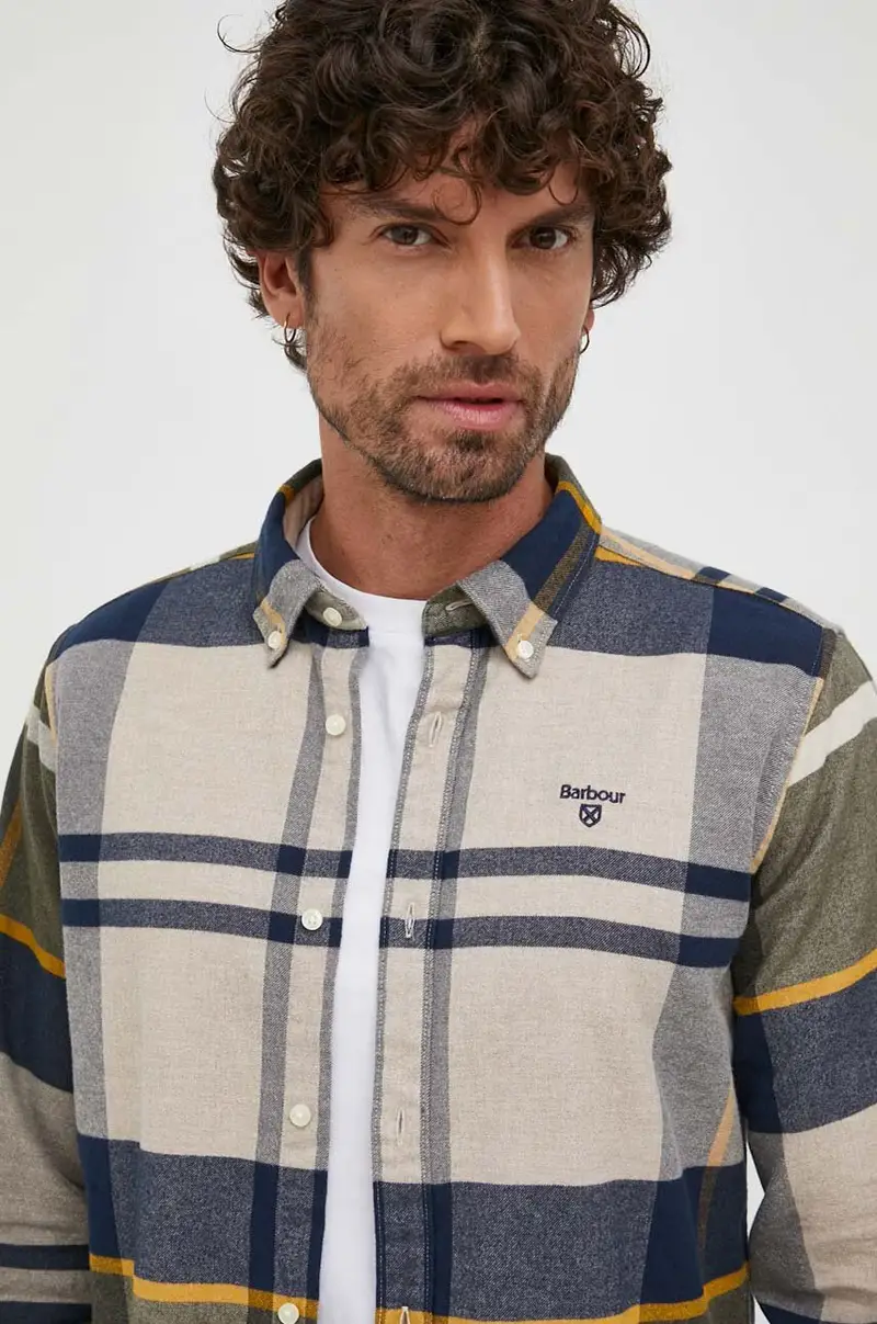 camicia in cotone uomo Beige