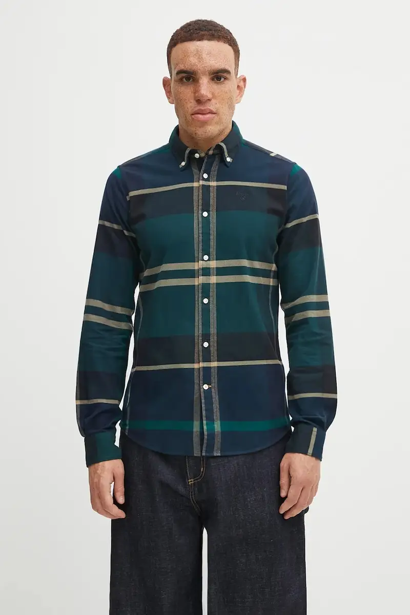 camicia in cotone uomo colore beige Verde