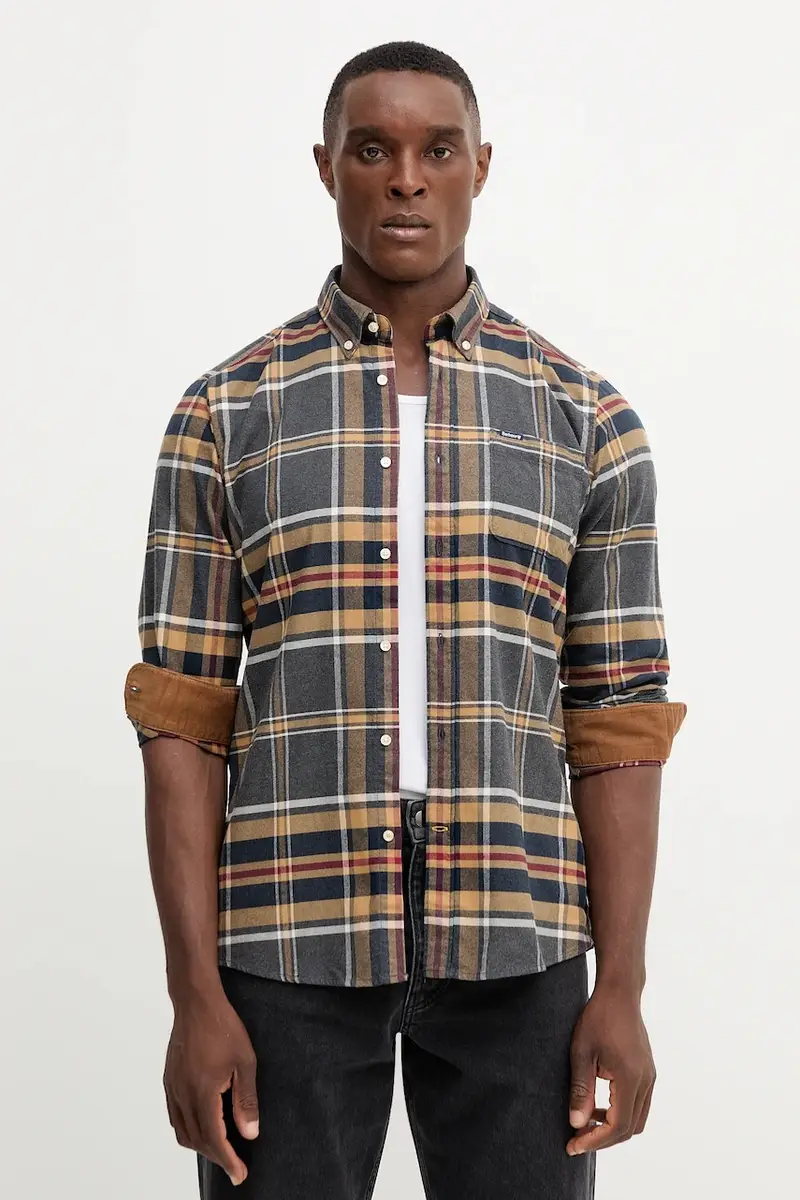 camicia in cotone uomo colore blu navy Beige