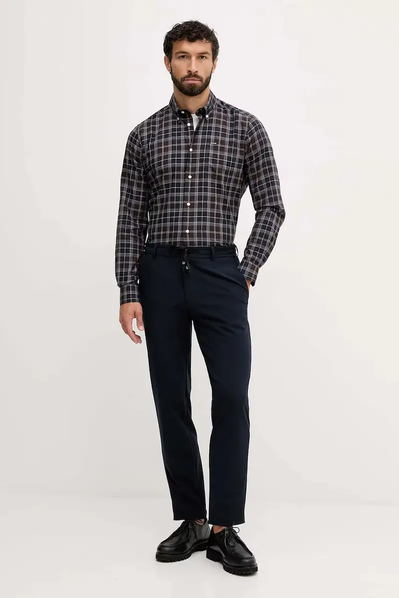 camicia in cotone uomo colore marrone miniatura 2