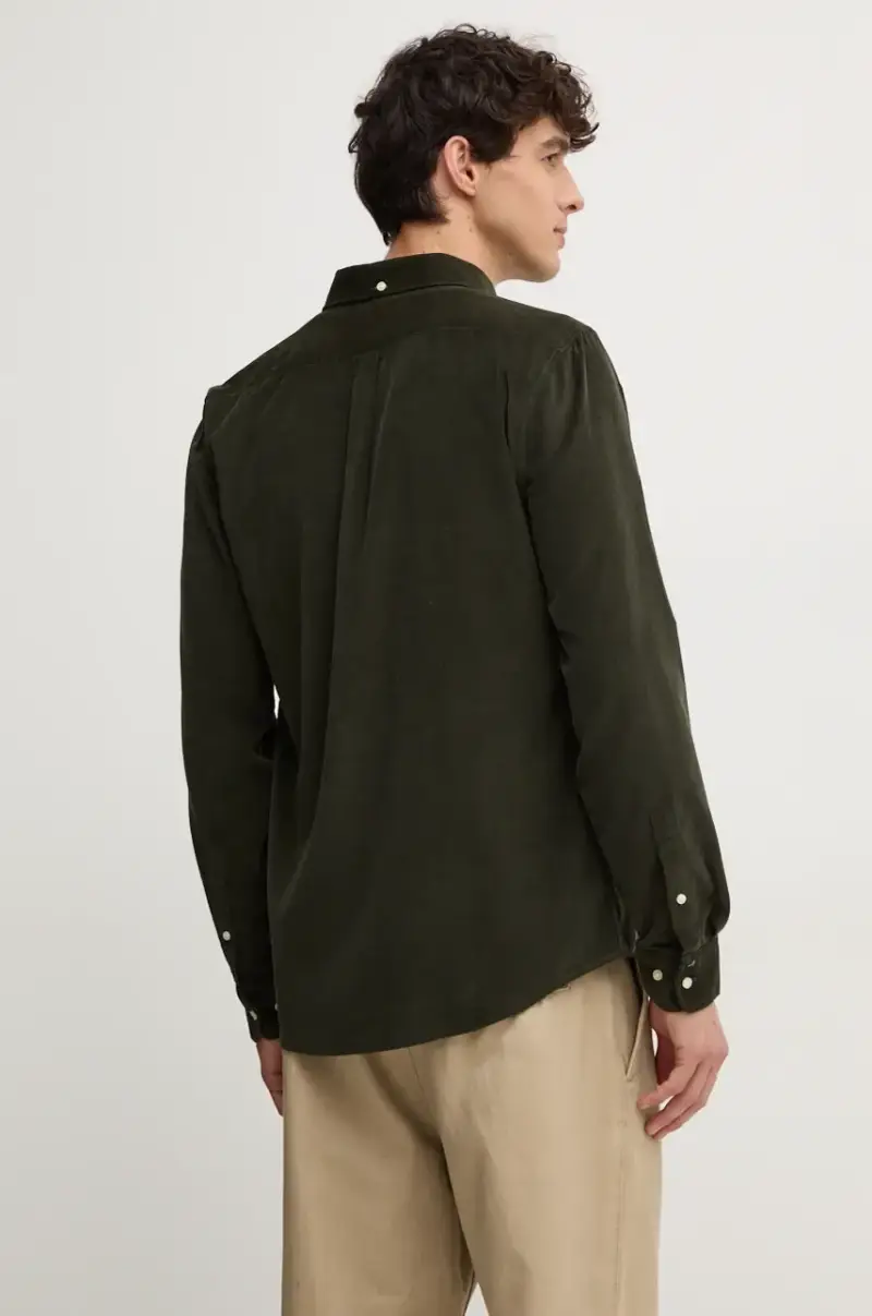 camicia in cotone uomo colore nero Verde miniatura 3