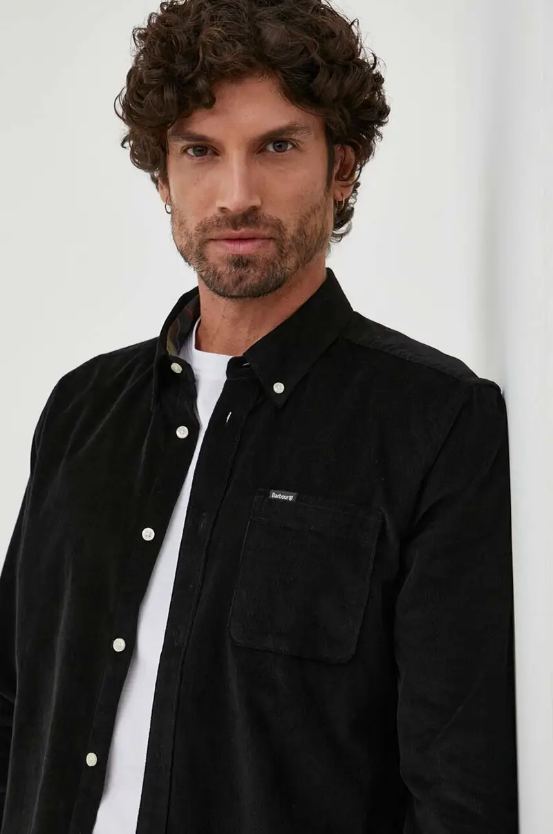 camicia in cotone uomo Nero miniatura 4