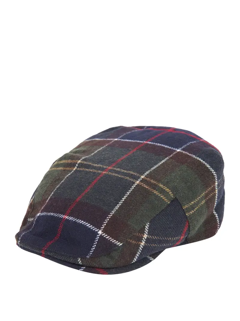 cappello barbour gallingale tartan flat da uomo - verde