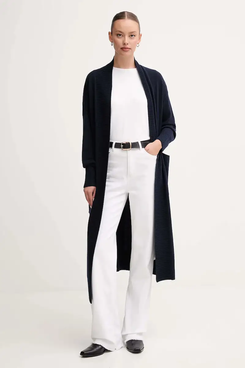 cardigan con lana LUNA colore blu navy LKN1661 miniatura 2