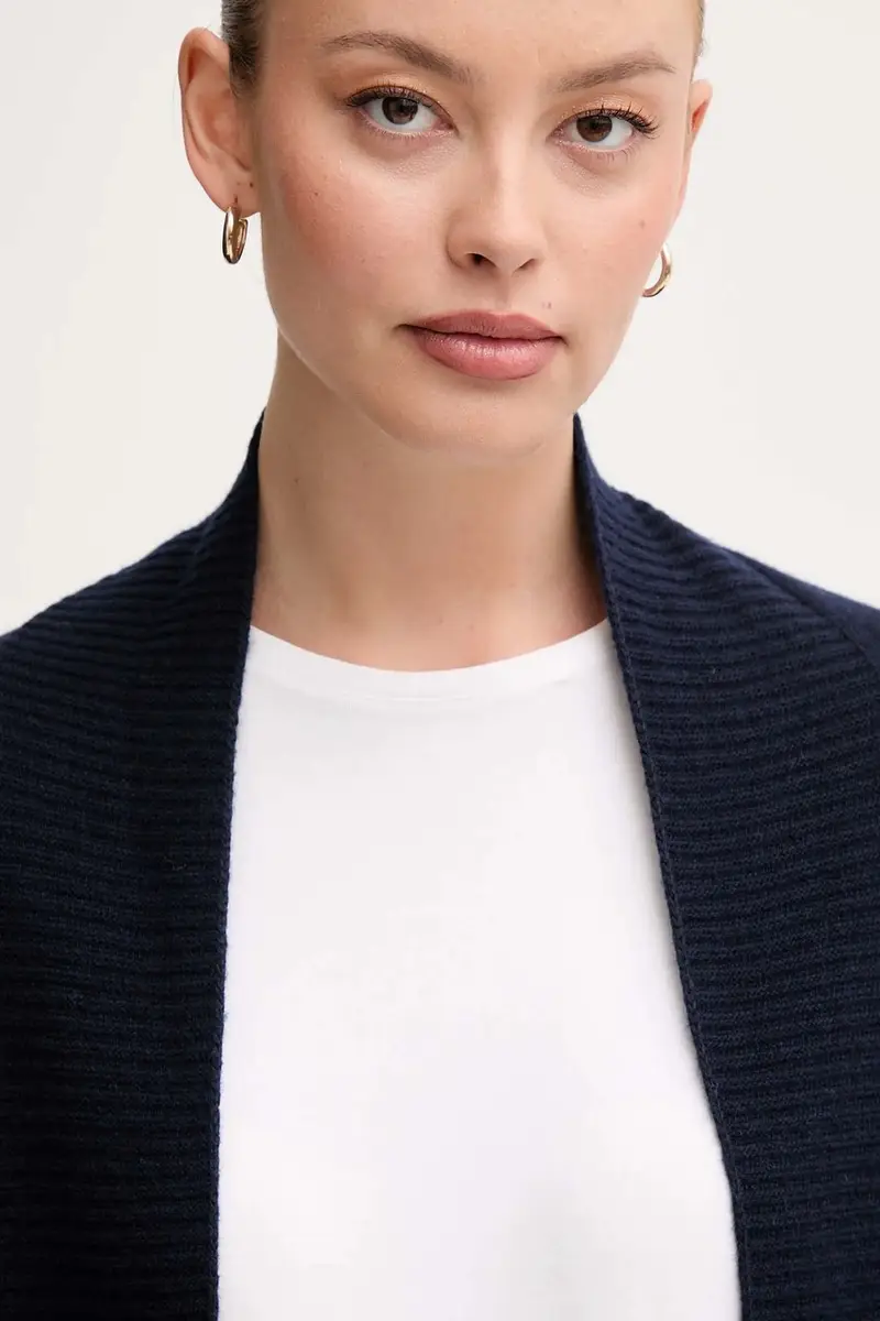 cardigan con lana LUNA colore blu navy LKN1661 miniatura 4