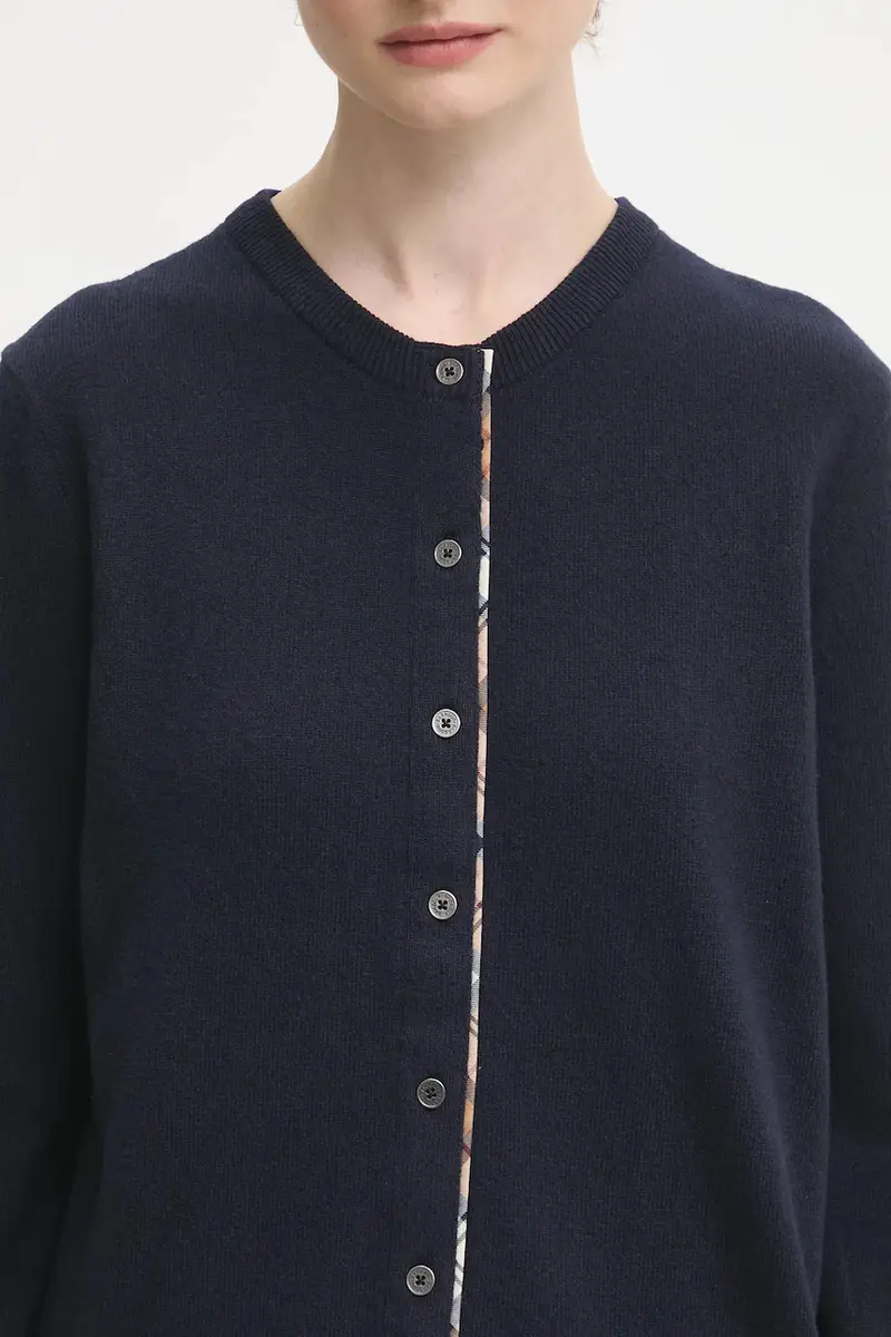 cardigan con lana Pendle Knitted Cardigan colore blu navy LKN1076NY78 miniatura 4