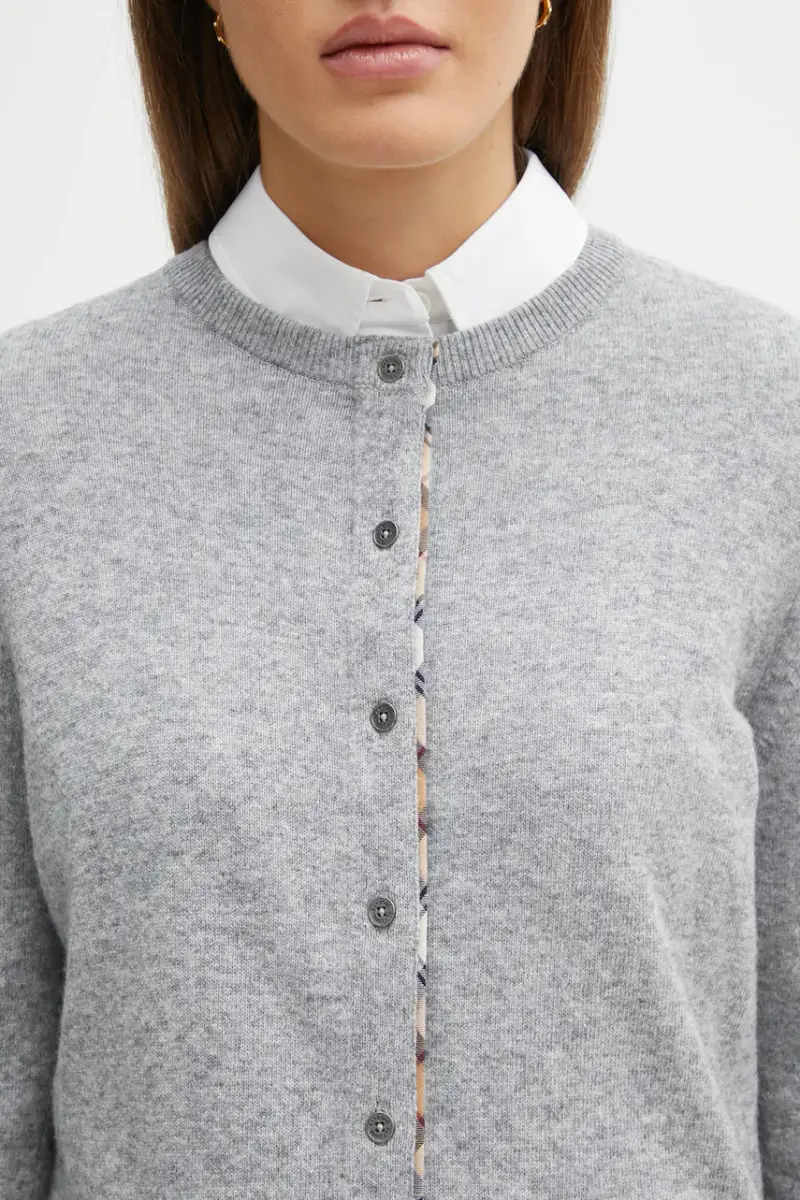 cardigan con lana Pendle Knitted Cardigan colore grigio LKN1076GY71 miniatura 4